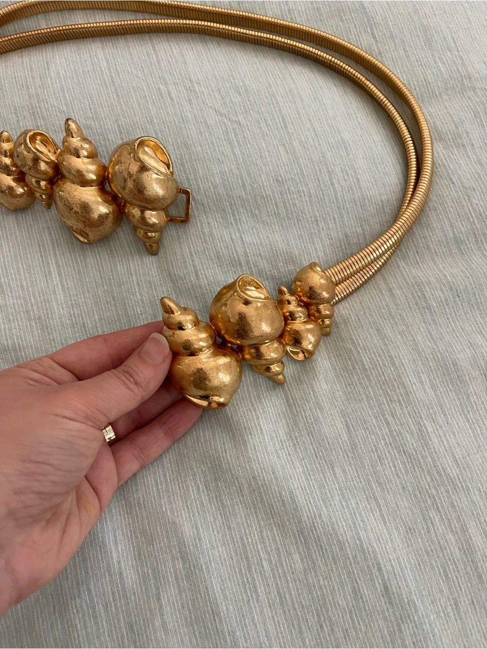 Zara gold tone shell belt